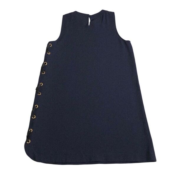Anthropologie Sunday In Brooklyn Dress Womens Medium Navy Blue Crepe Corset Side - Picture 8 of 14